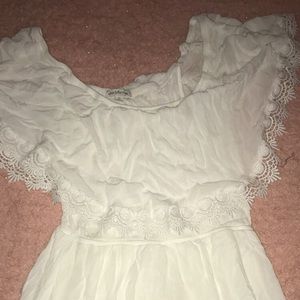 White shoulder dress
